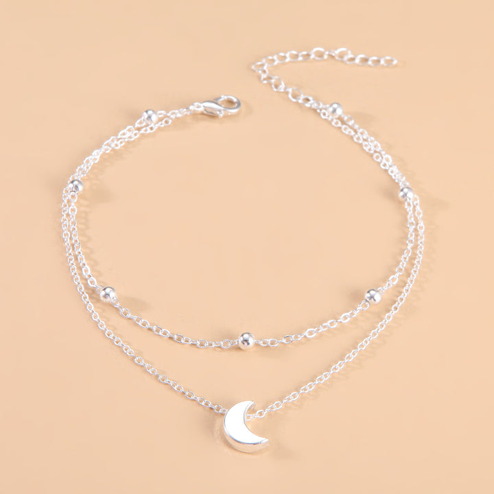 Double Layered Moon Charm Anklet Kalsten
