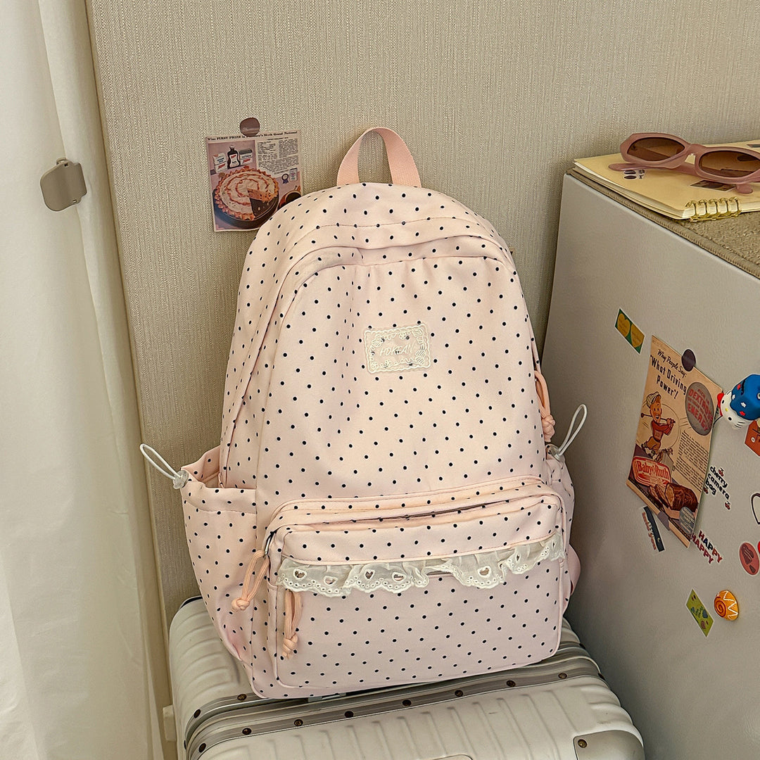 Charming Polka Dot Patterned Backpack Kalsten