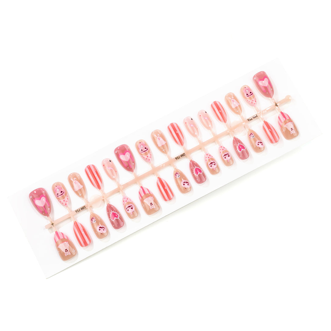 Whimsical Ghost-Themed Press-On Nail Art Set