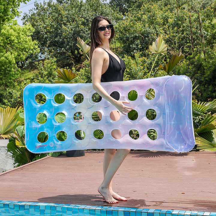 Unisex Inflatable Water Lounge with Air Holes and Ergonomic Headrest Kalsten