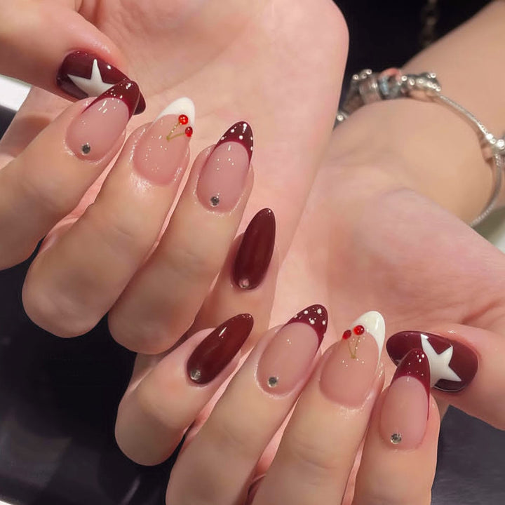 Artificial nail set with star motifs Kalsten