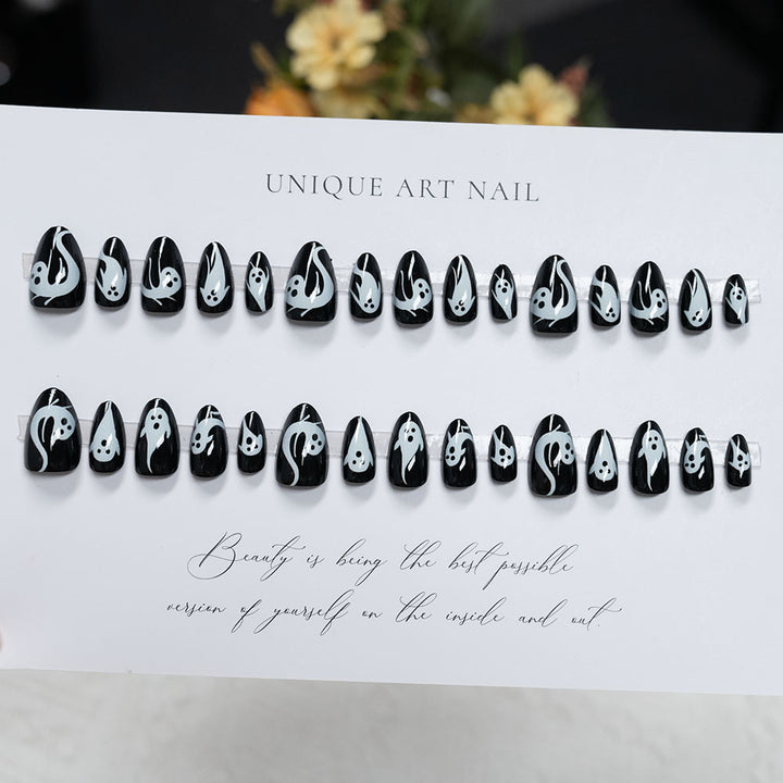 Ghost-Themed Nail Art