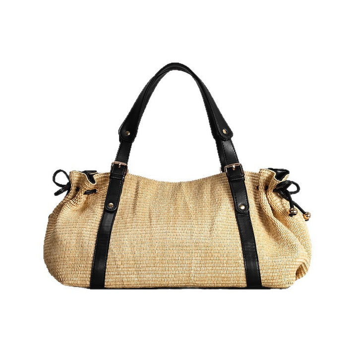 Rustic Handcrafted Straw Tote Bag