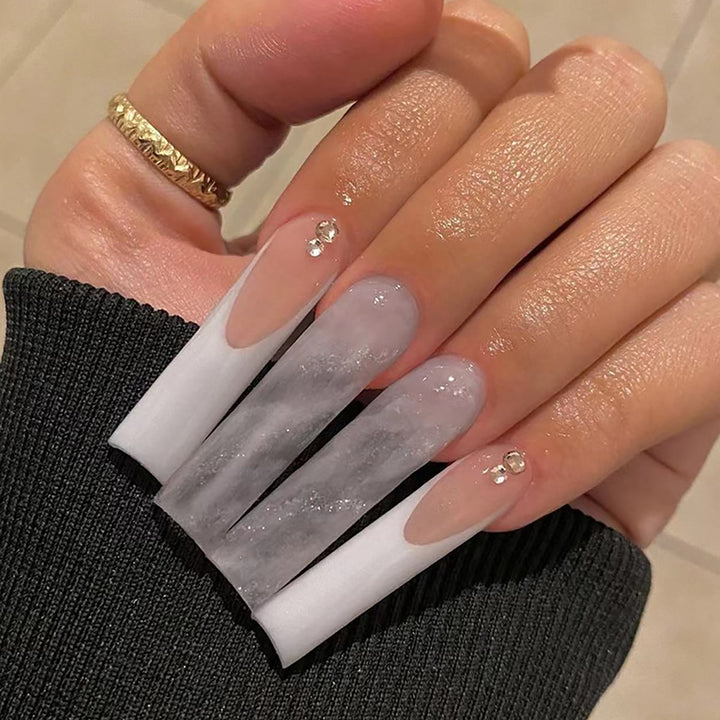 Crystal-Embellished Stiletto Press-On Nails Kalsten