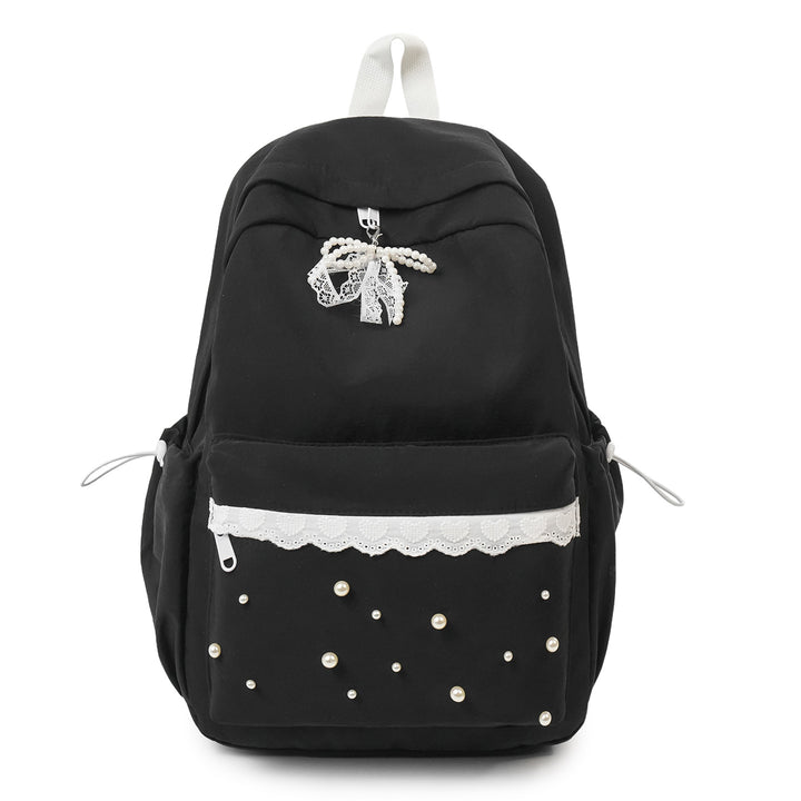 Decorative Pearl-Embellished Backpack kalsten