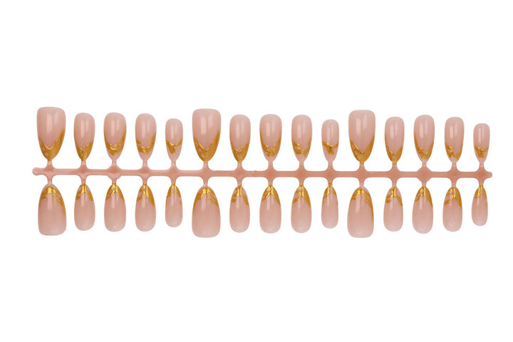 Artifical nails with elegant gold tips Kalsten