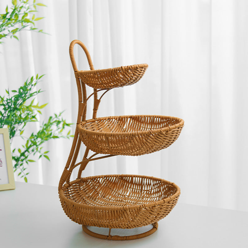 Multi-Tiered Wicker Display Stand Kalsten