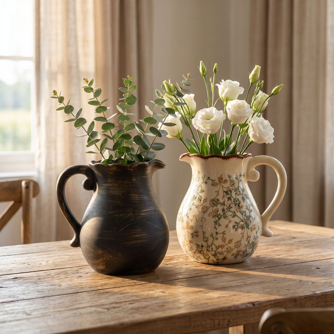 Elegant ceramic jug with floral patterns Kalsten