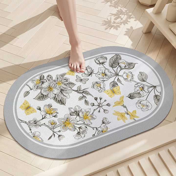 Floral Non-Slip Bath Mat Kalsten