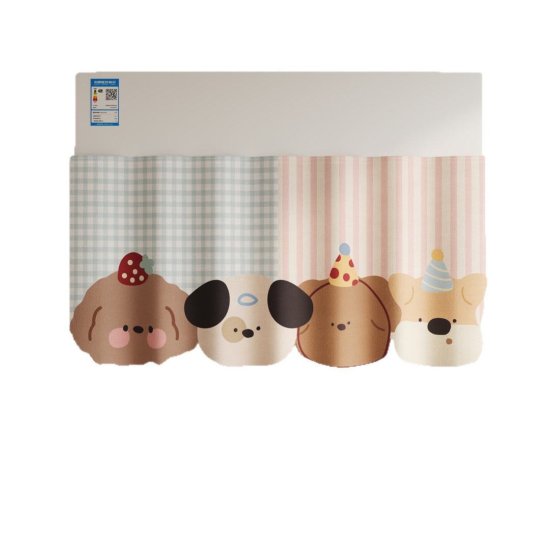 Decorative Refrigerator Top Dust Cover Curtain Panel with Cute Cartoon Animal Party Design