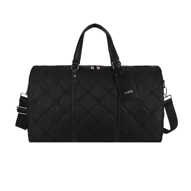 Quilted Multi-Compartment Travel Duffel Bag