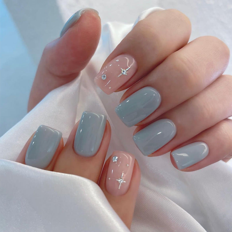 Elegant Stiletto Press-On Nail Art with Rhinestone Accents Kalsten