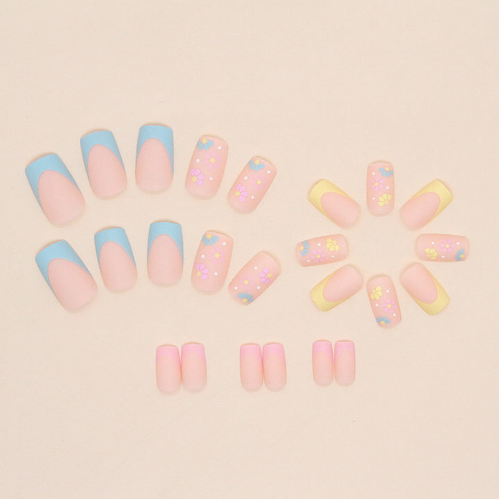 Floral Embellished Acrylic Nail Tips Kalsten