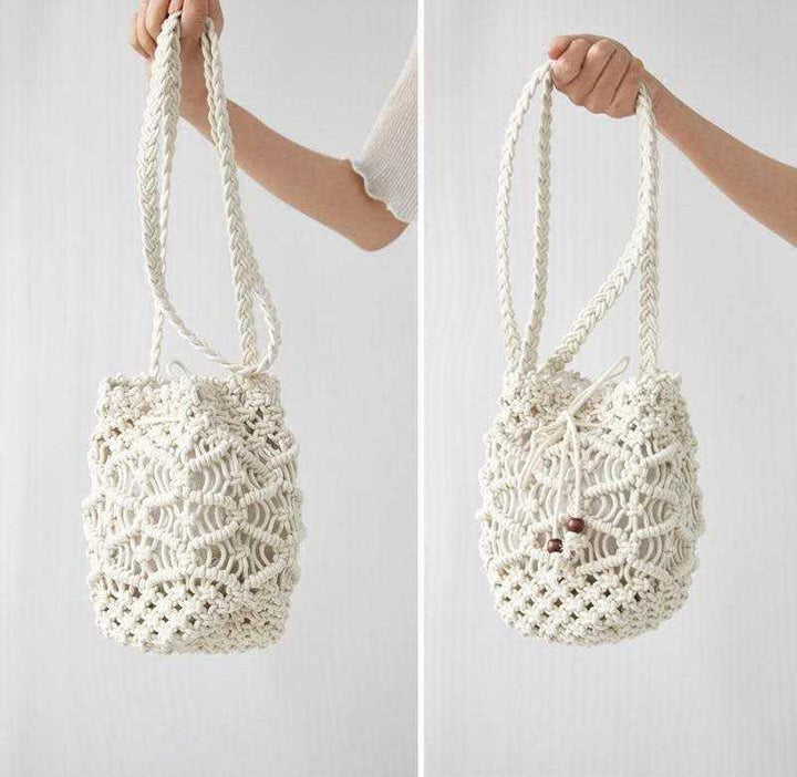 Macrame Messenger Bag with Decorative Pattern Kalsten