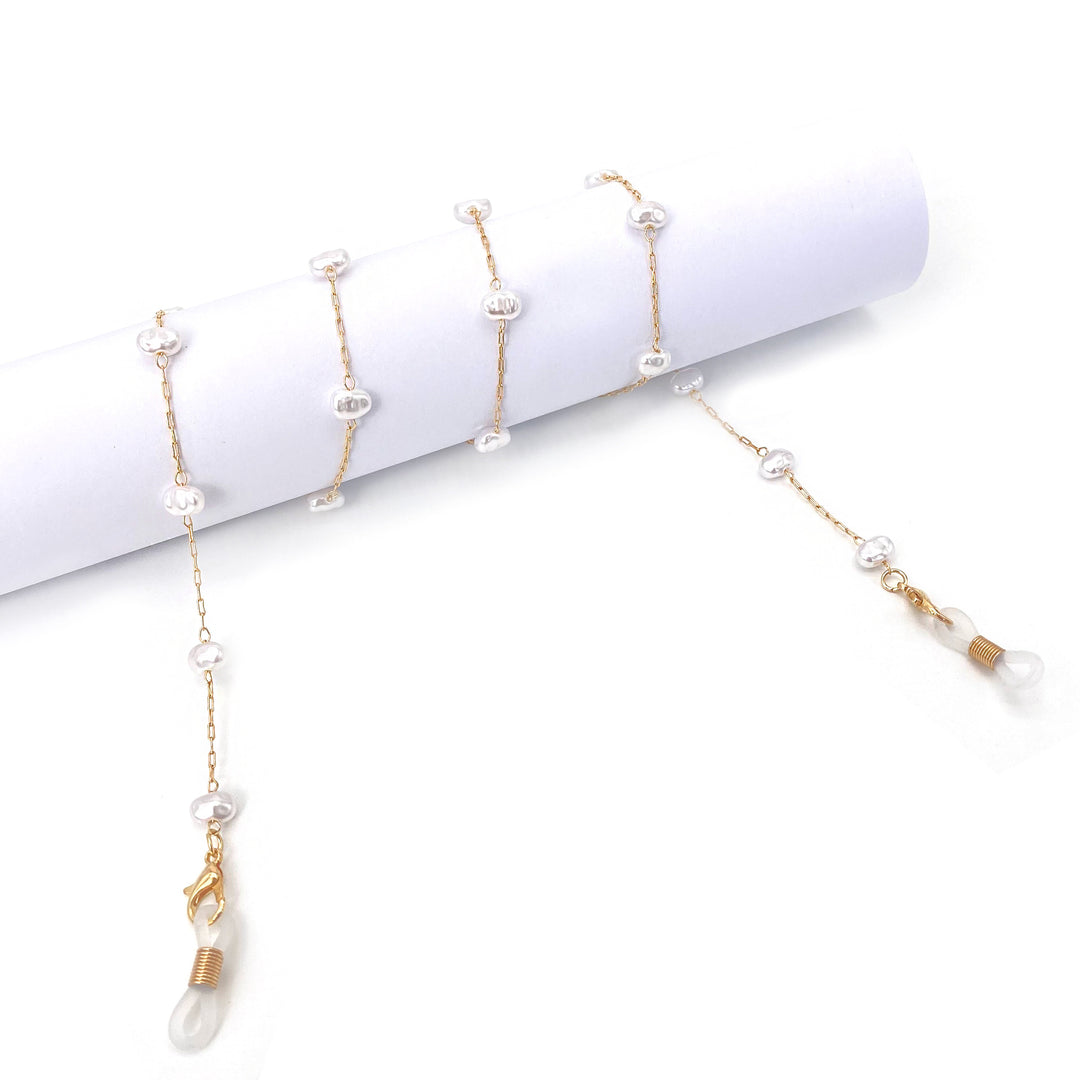 Pearl-Embellished Eyewear Chain Kalsten