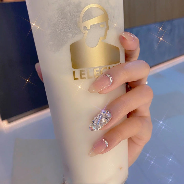 Artificial nails with elegant bow motifs Kalsten