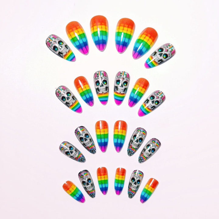 Artistic Skull-Pattern Nail Art Kalsten