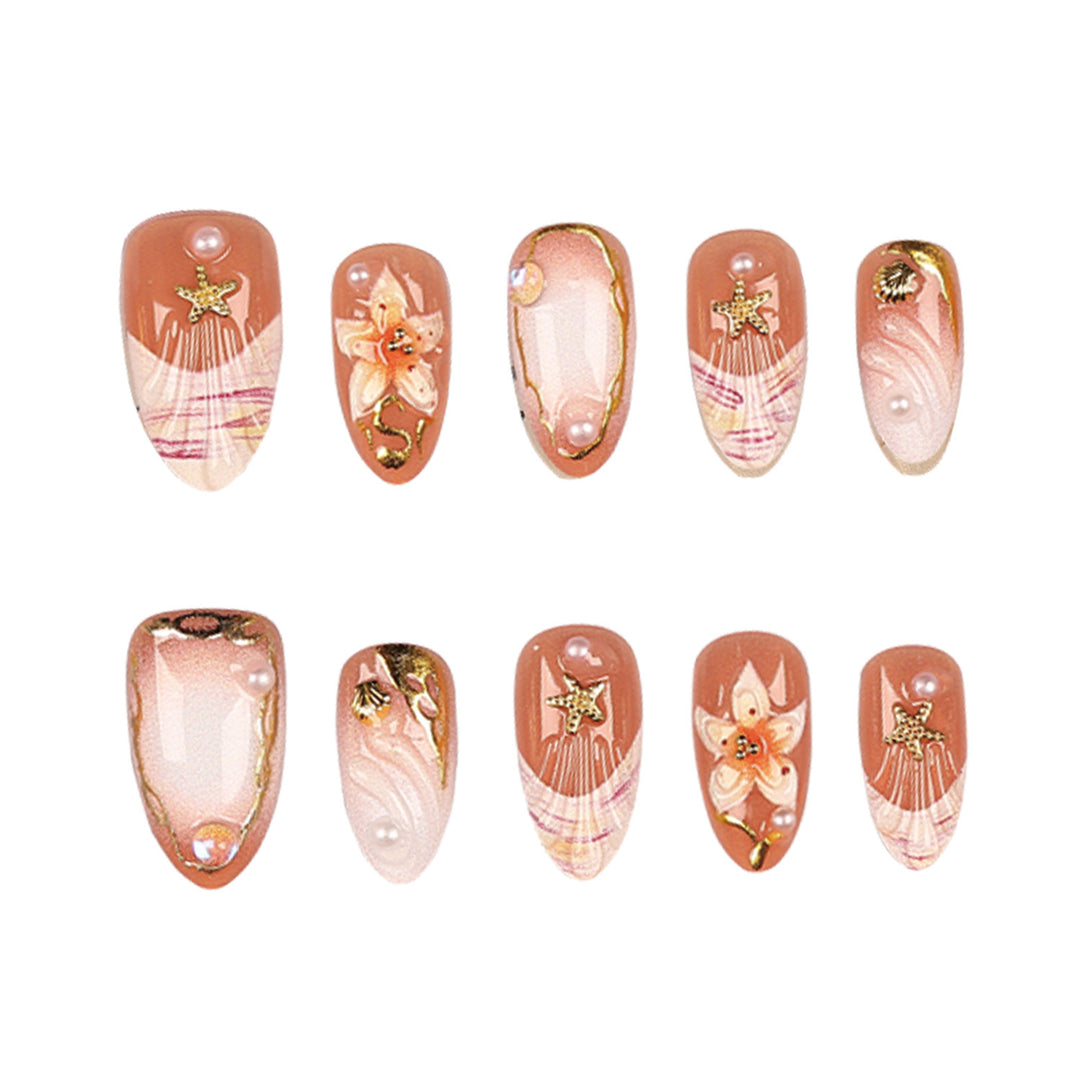 Artistic Floral Press-On Nail Tips Set
