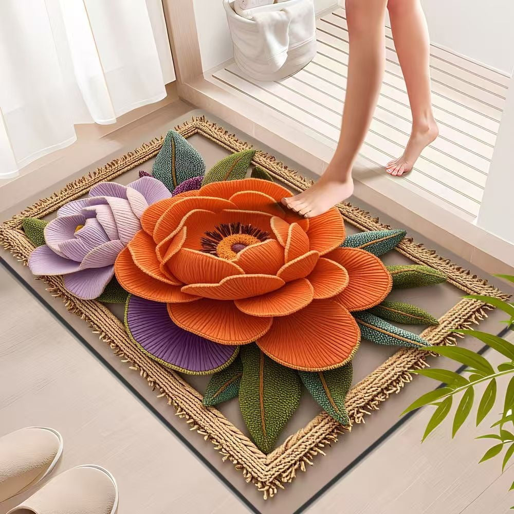 Decorative Floral Bath Mat Kalsten