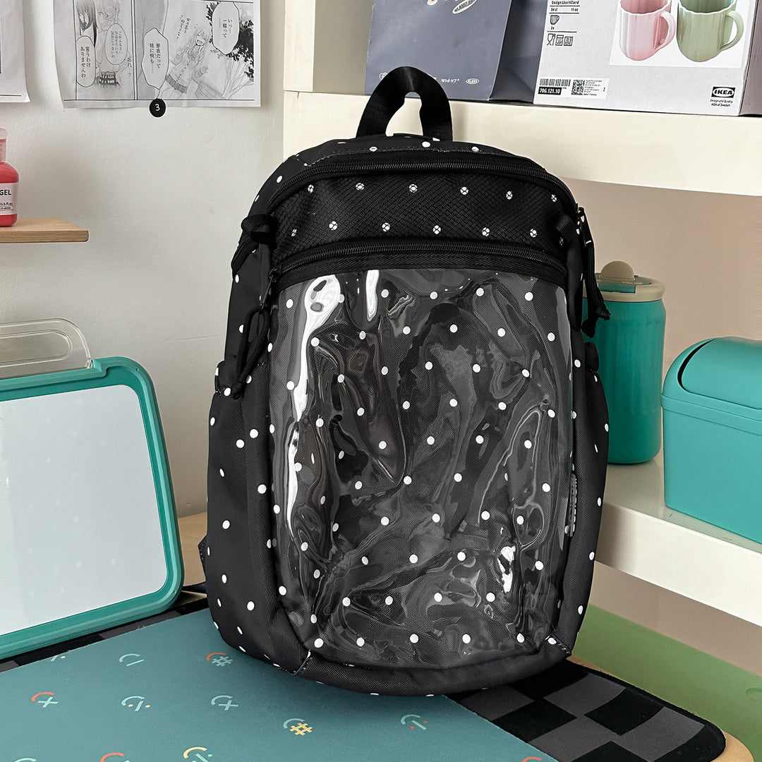 Transparent Dot-Patterned Backpack Kalsten