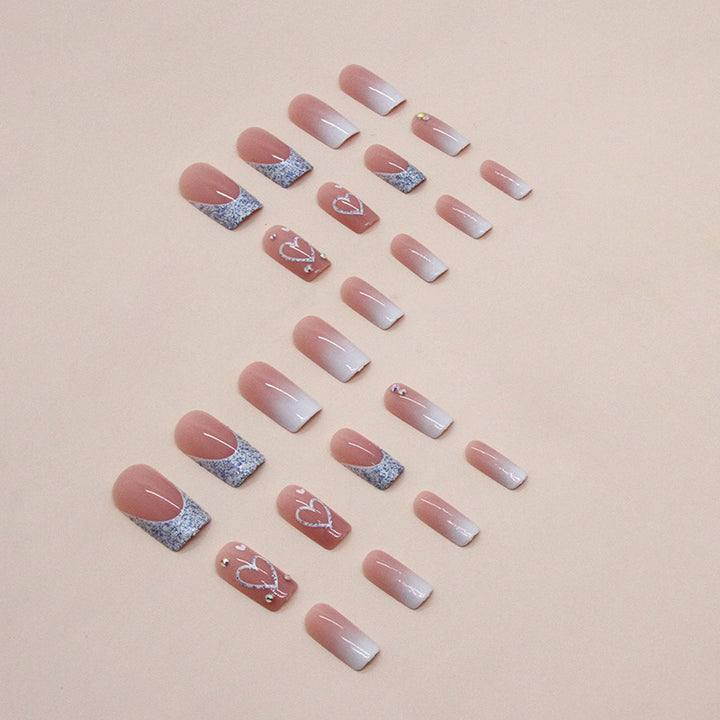 Heart-Embellished Nail Art Extensions Kalsten
