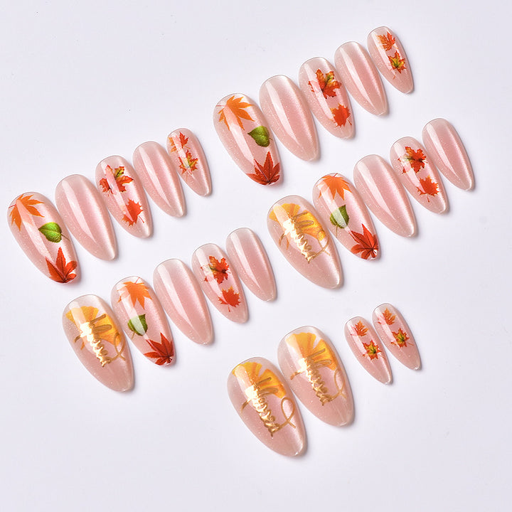 Autumn Leaf-Inspired Press-On Nail Set