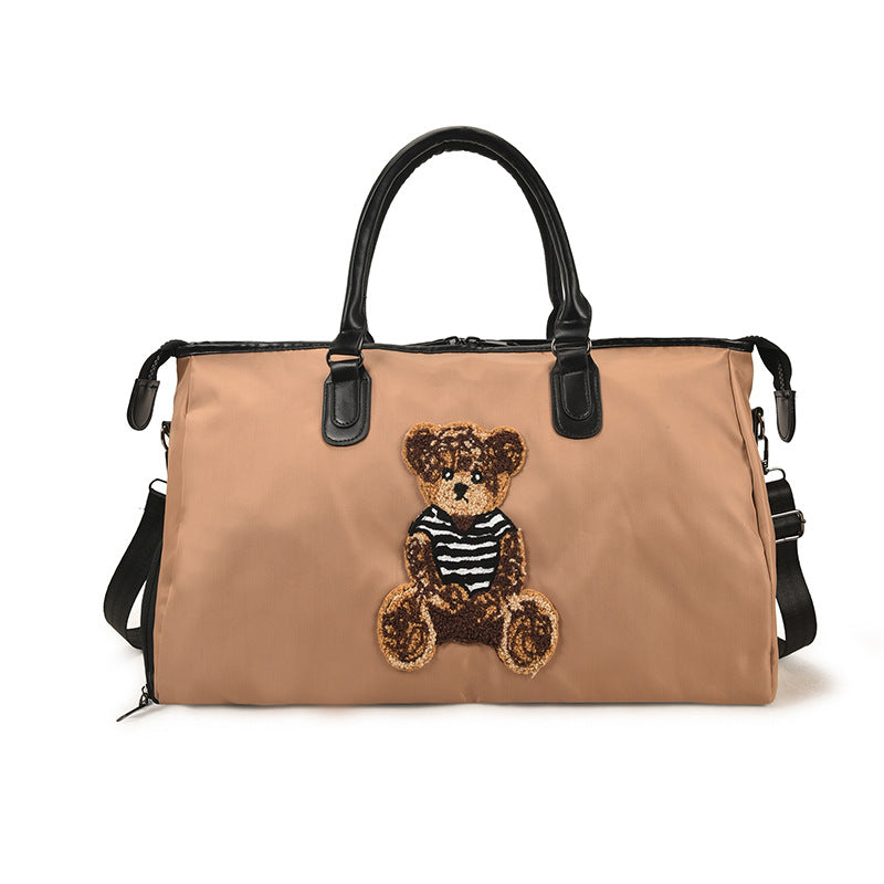 Cute Bear Embroidered Travel Duffle Bag Kalsten
