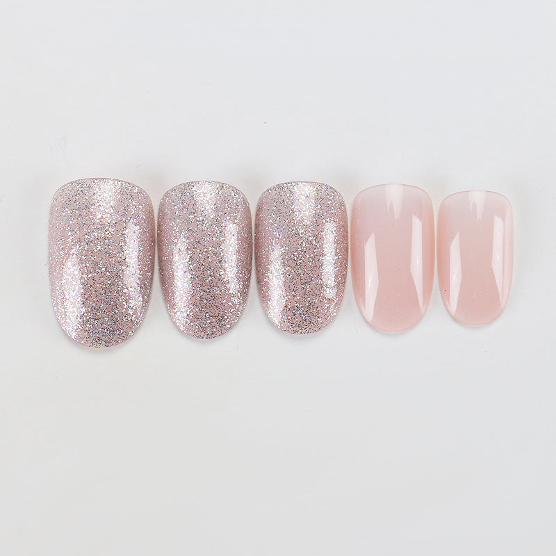 Elegant Glittery Almond Shaped Press-On Nails Kalsten