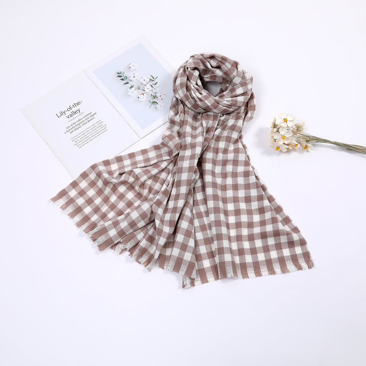 Ladies comfortable check scarf Kalsten
