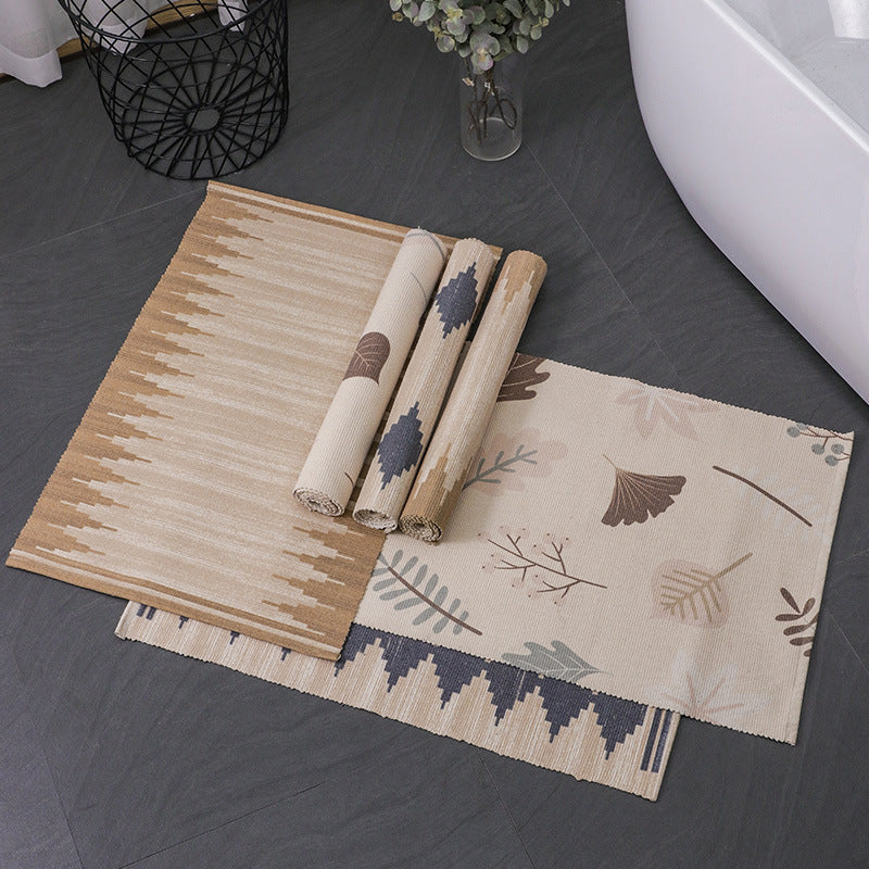 Flat-woven kilim rug with geometric ethnic pattern