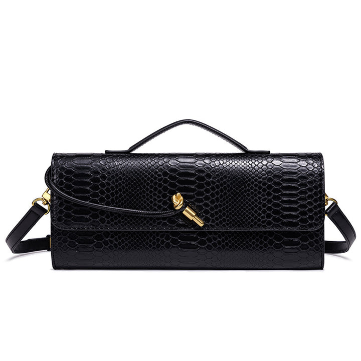 Embossed Snake Print Evening Clutch Kalsten