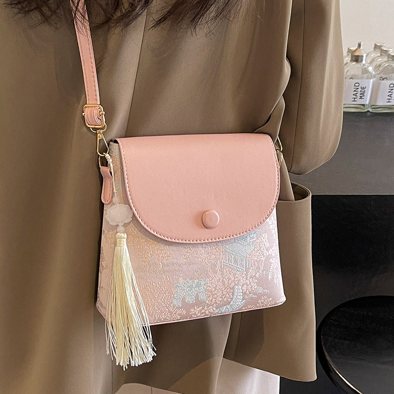 Elegant Textured Mini Crossbody Bag