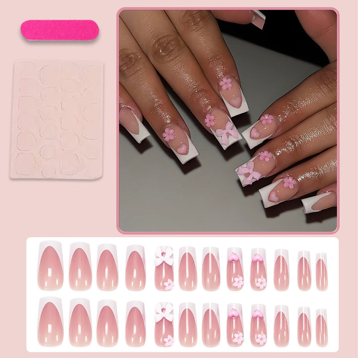Artificial nail set with romantic flowers and elegant accents Kalsten