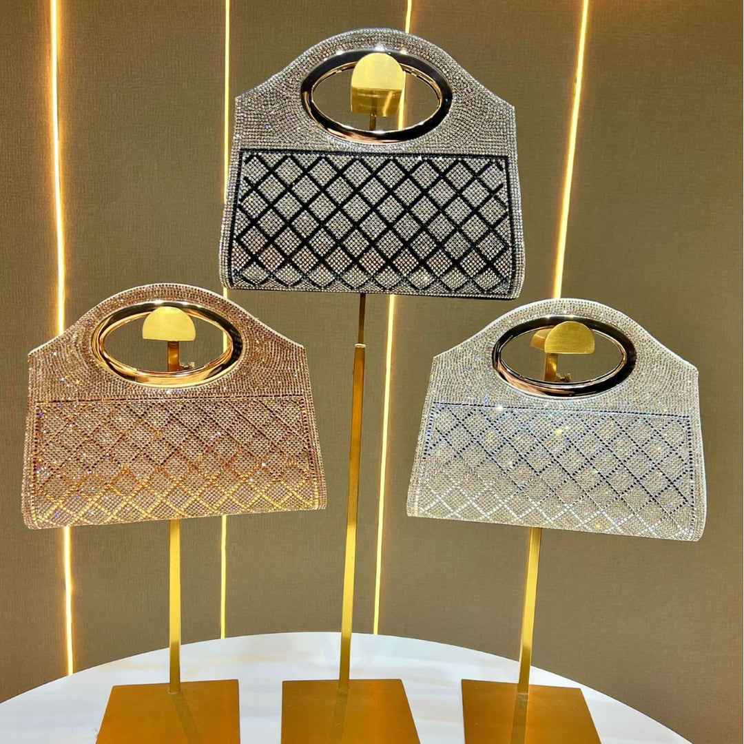 Rhinestone-Studded Evening Tote