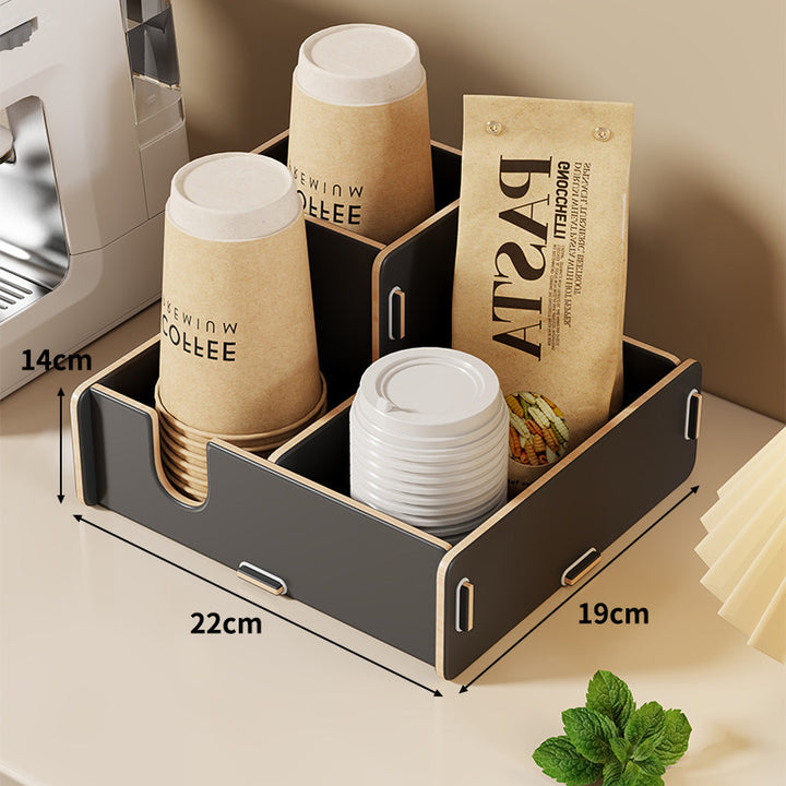 Multi-Tier Countertop Coffee Station Organizer with Modular Dividers