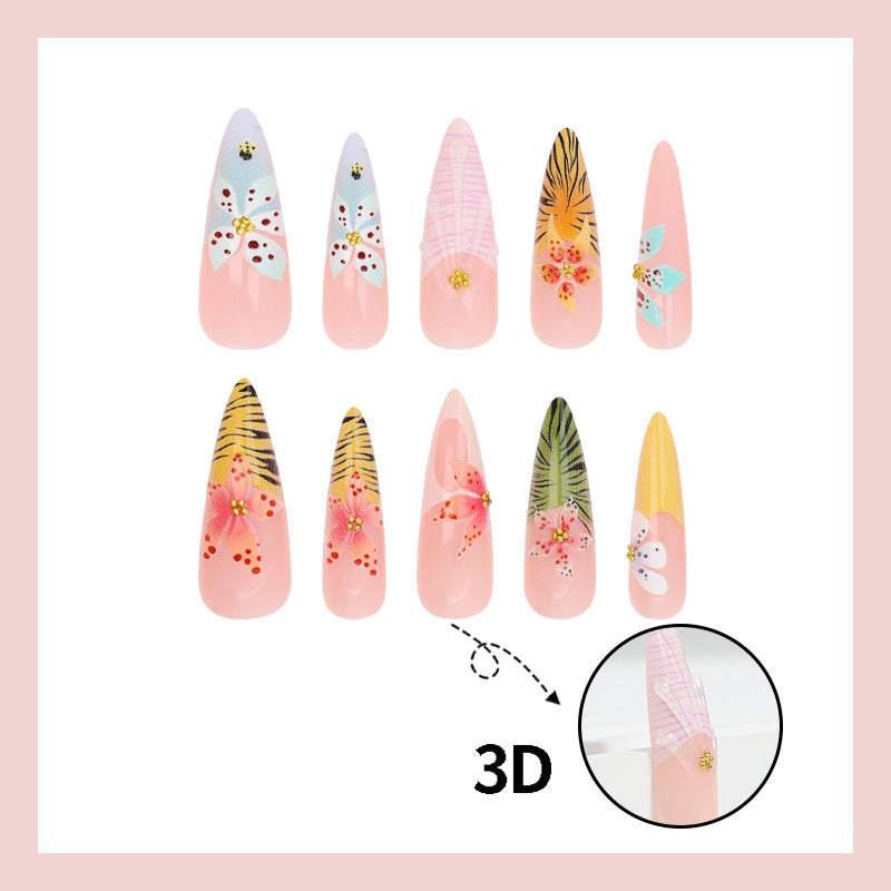 Nail art set with elegant floral designs Kalsten