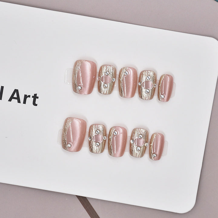 Glamorous Heart-Themed Press-On Nail Set Kalsten