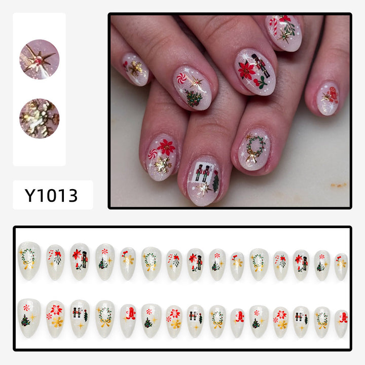Elegant artificial nails with festive Christmas motifs Kalsten