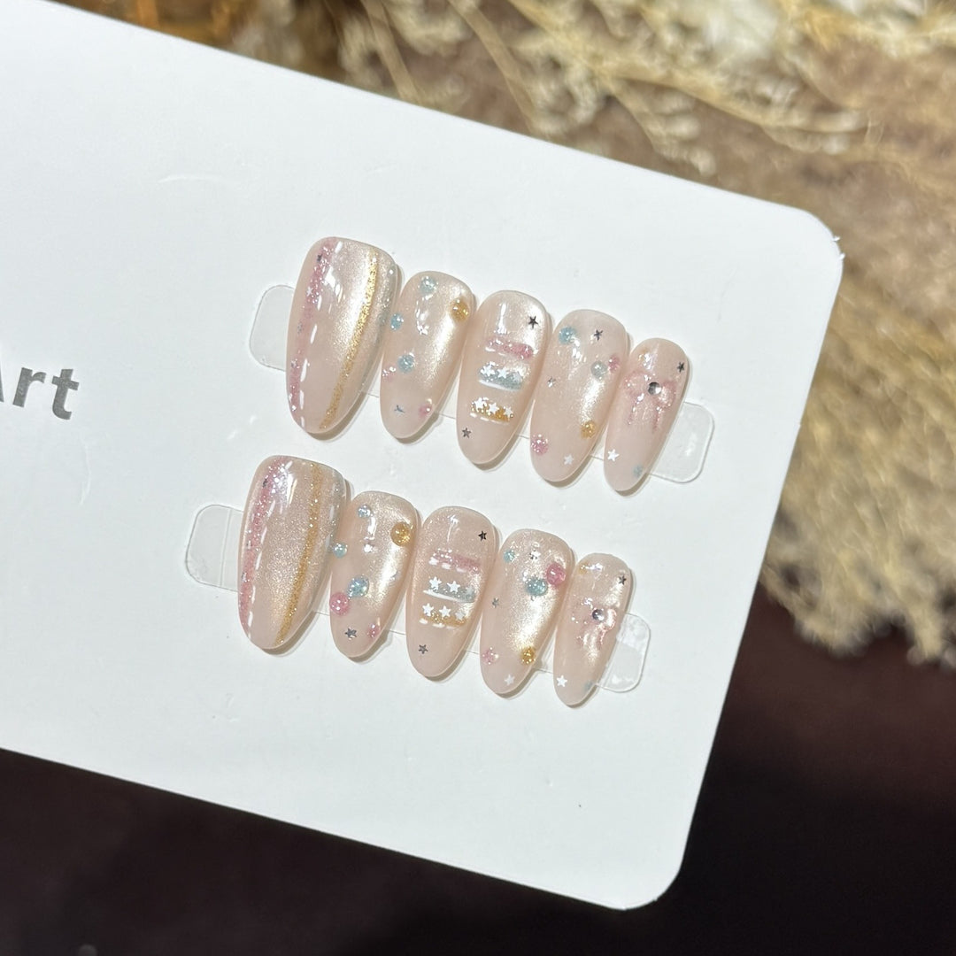 Starry Galaxy-Inspired Press-On Nail Art Set Kalsten