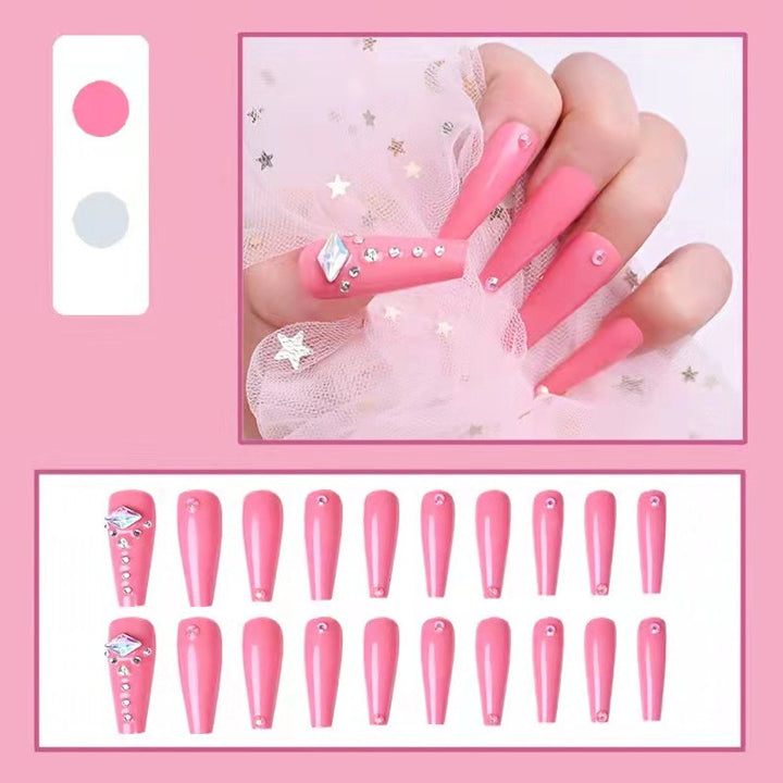 Glamorous Stiletto Press-On Nail Set with Rhinestone Accents