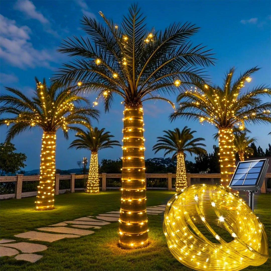 Solar-Powered Warm White Flexible LED Rope Lights For Tree And Landscape Wrapping Kalsten