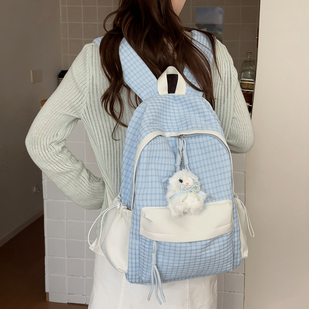 Textured Casual Backpack with Charm Kalsten