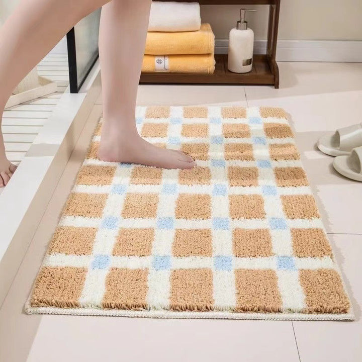 Soft Plush Checkerboard Runner Mat