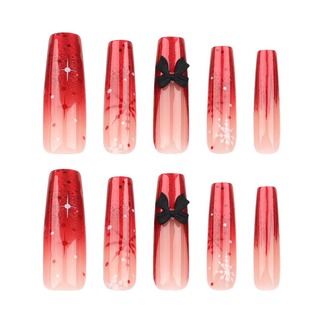 Artificial acrylic nails with glitter and Christmas design Kalsten
