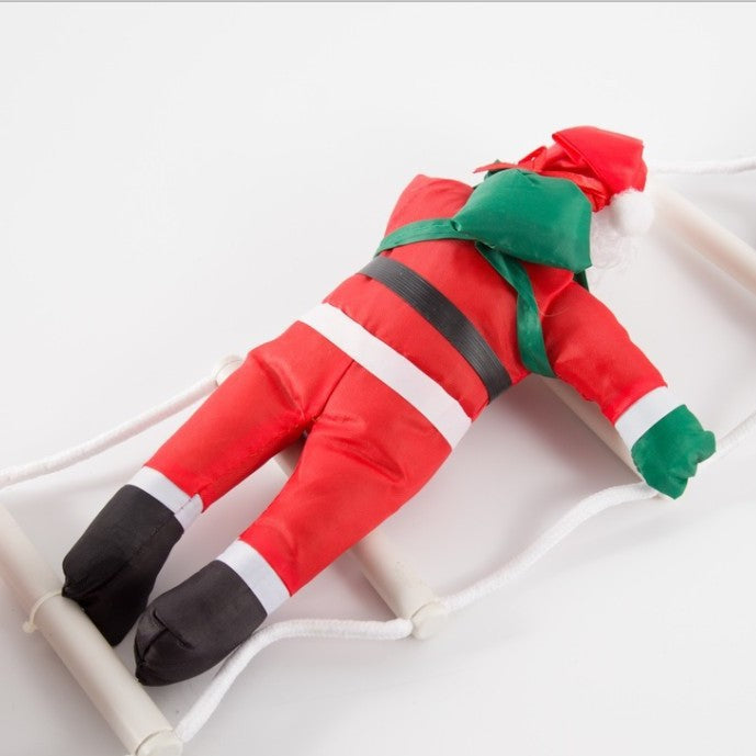 Decorative Santa Claus figures with ladder