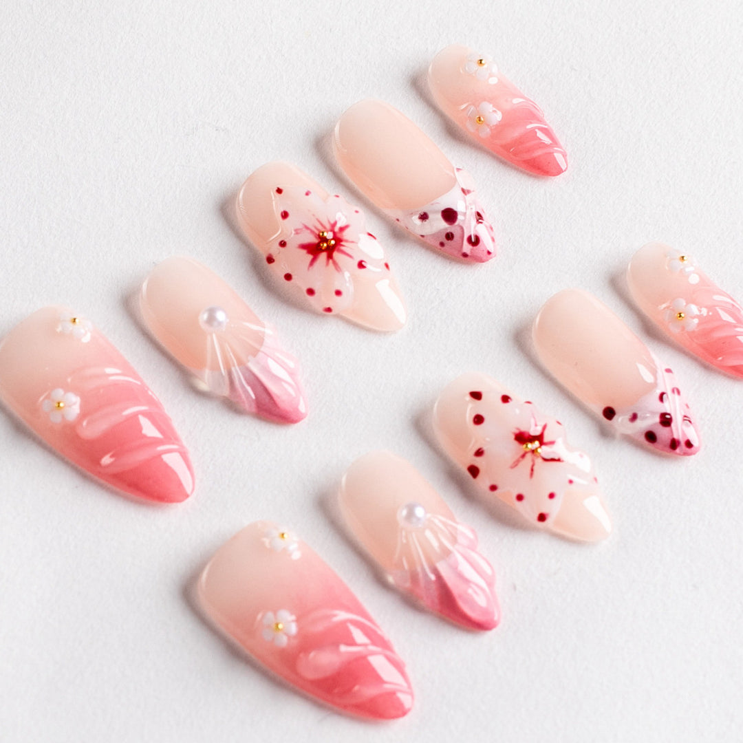 Floral-Themed Press-On Nail Collection