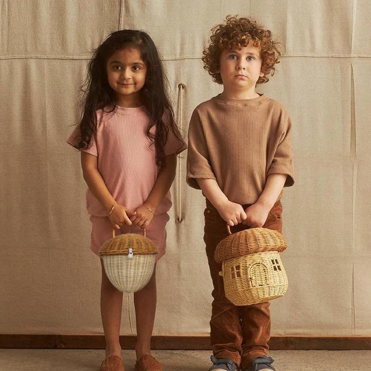 Playful storage basket in acorn design Kalsten