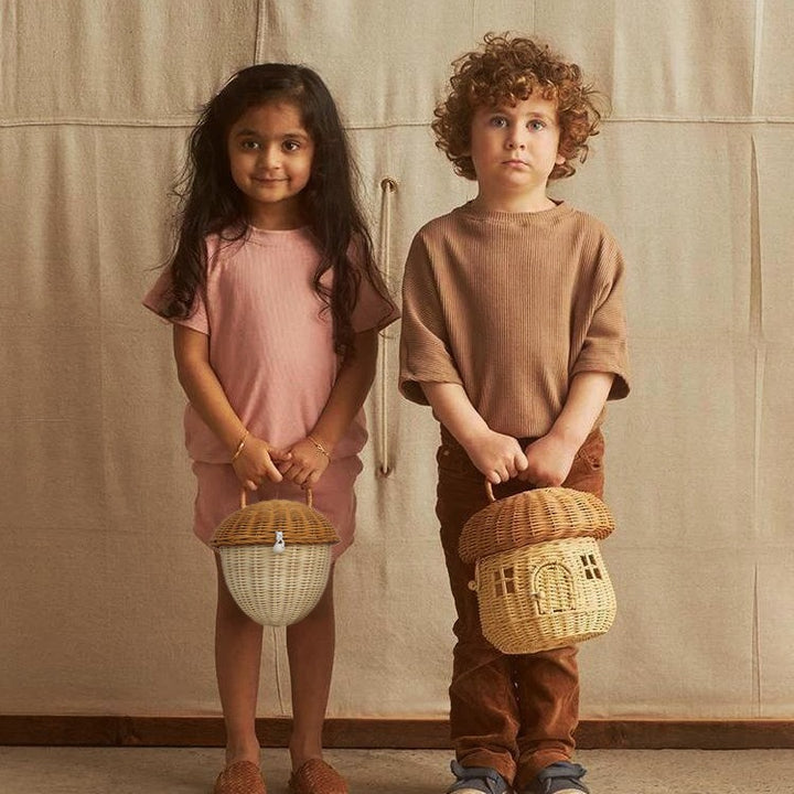 Playful storage basket in acorn design Kalsten