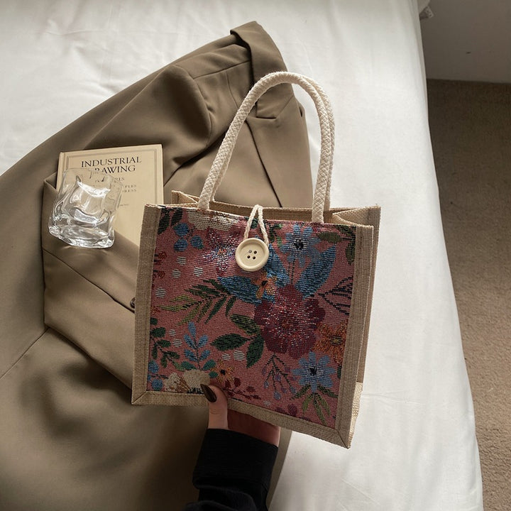 Floral Embellished Mini Tote Bag