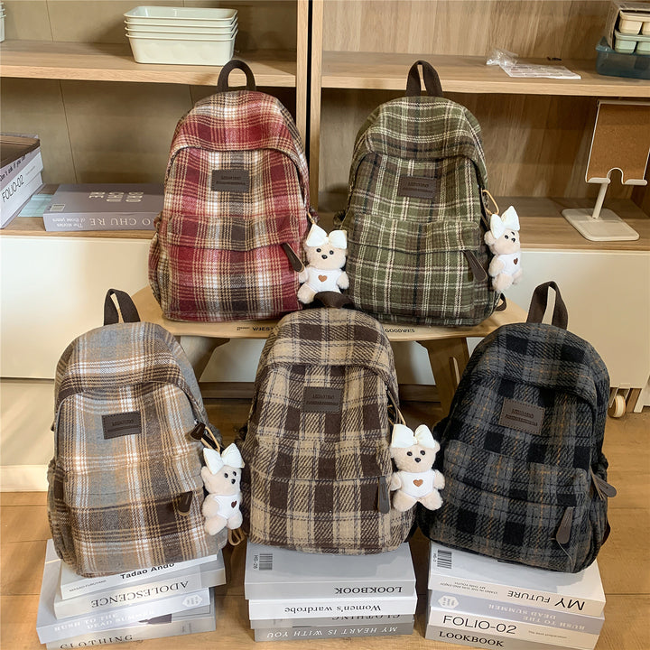 Cozy Plaid Backpack Kalsten